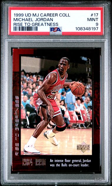 1999 Upper Deck Mj Career Collection Michael Jordan #17 (Rise To Greatness) Mint 9 front