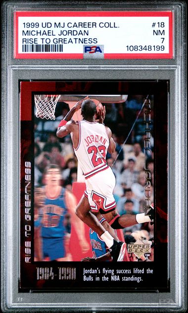 1999 Upper Deck Mj Career Collection Michael Jordan #18 (Rise To Greatness) Nm 7 front