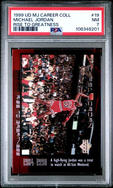 1999 Upper Deck Mj Career Collection Michael Jordan #19 (Rise To Greatness) Nm 7 front
