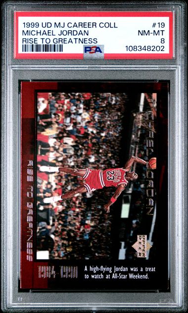 1999 Upper Deck Mj Career Collection Michael Jordan #19 (Rise To Greatness) Nm-Mt 8 front