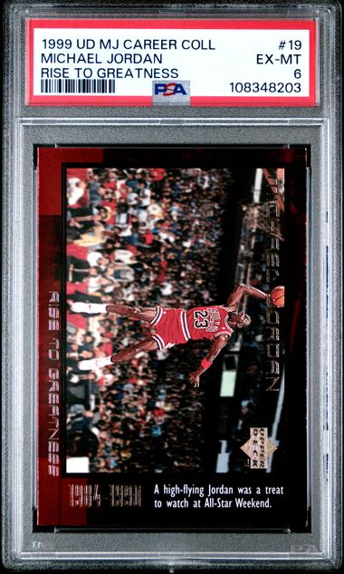 1999 Upper Deck Mj Career Collection Michael Jordan #19 (Rise To Greatness) Ex-Mt 6 front