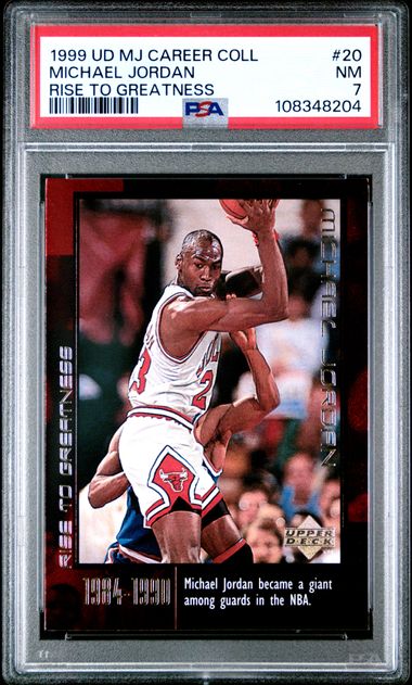 1999 Upper Deck Mj Career Collection Michael Jordan #20 (Rise To Greatness) Nm 7 front