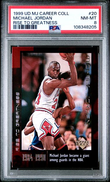 1999 Upper Deck Mj Career Collection Michael Jordan #20 (Rise To Greatness) Nm-Mt 8 front