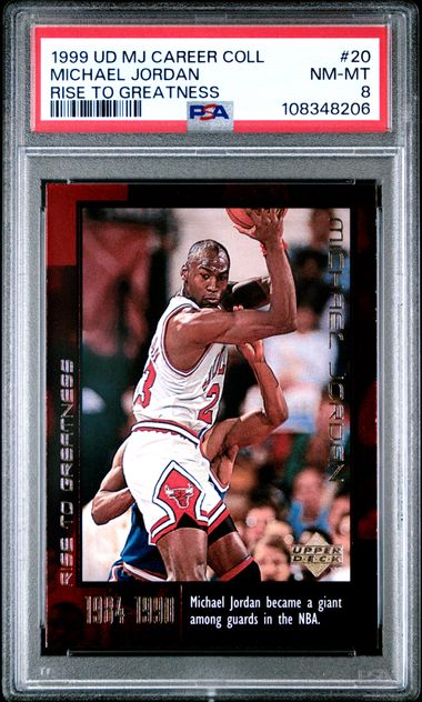 1999 Upper Deck Mj Career Collection Michael Jordan #20 (Rise To Greatness) Nm-Mt 8 front