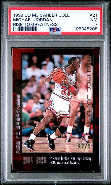 1999 Upper Deck Mj Career Collection Michael Jordan #21 (Rise To Greatness) Nm 7 front