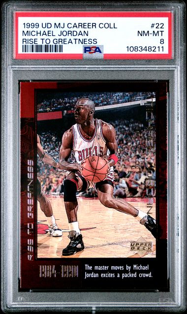 1999 Upper Deck Mj Career Collection Michael Jordan #22 (Rise To Greatness) Nm-Mt 8 front