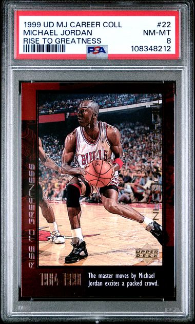 1999 Upper Deck Mj Career Collection Michael Jordan #22 (Rise To Greatness) Nm-Mt 8 front