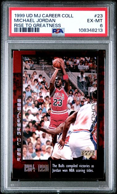1999 Upper Deck Mj Career Collection Michael Jordan #23 (Rise To Greatness) Ex-Mt 6 front
