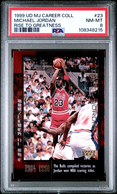 1999 Upper Deck Mj Career Collection Michael Jordan #23 (Rise To Greatness) Nm-Mt 8 front