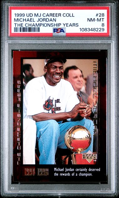1999 Upper Deck Mj Career Collection Michael Jordan #28 (The Championship Years) Nm-Mt 8 front