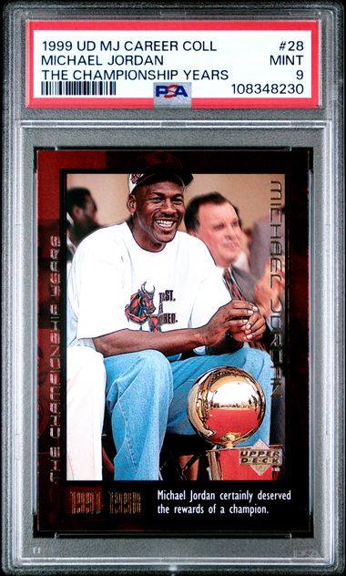 1999 Upper Deck Mj Career Collection Michael Jordan #28 (The Championship Years) Mint 9 front