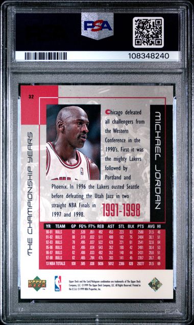 1999 Upper Deck Mj Career Collection Michael Jordan #32 (The Championship Years) Nm-Mt 8 back