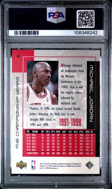 1999 Upper Deck Mj Career Collection Michael Jordan #32 (The Championship Years) Nm 7 back