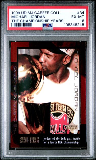 1999 Upper Deck Mj Career Collection Michael Jordan #34 (The Championship Years) Ex-Mt 6 front
