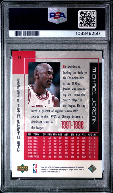 1999 Upper Deck Mj Career Collection Michael Jordan #35 (The Championship Years) Nm-Mt 8 back