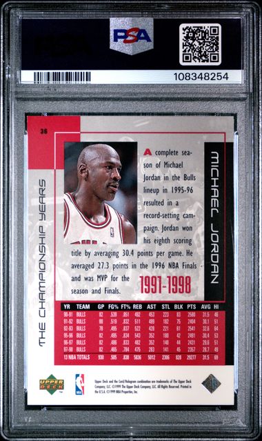 1999 Upper Deck Mj Career Collection Michael Jordan #36 (The Championship Years) Nm 7 back