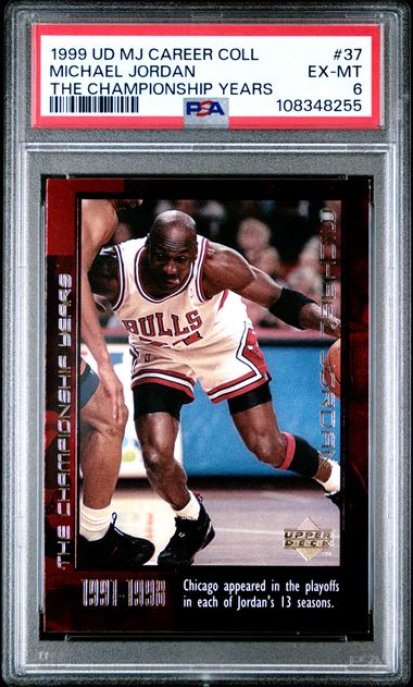 1999 Upper Deck Mj Career Collection Michael Jordan #37 (The Championship Years) Ex-Mt 6 front