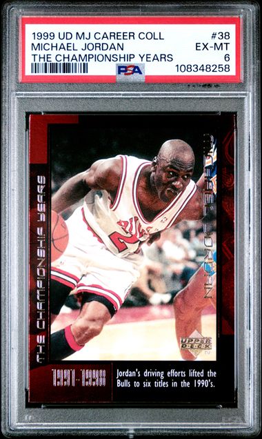 1999 Upper Deck Mj Career Collection Michael Jordan #38 (The Championship Years) Ex-Mt 6 front