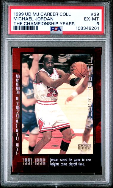 1999 Upper Deck Mj Career Collection Michael Jordan #39 (The Championship Years) Ex-Mt 6 front