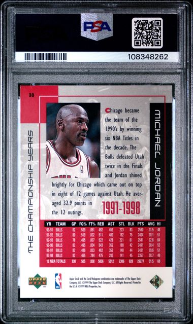 1999 Upper Deck Mj Career Collection Michael Jordan #39 (The Championship Years) Nm-Mt 8 back