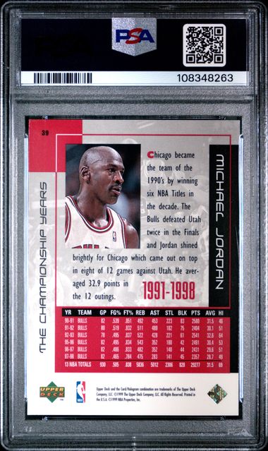 1999 Upper Deck Mj Career Collection Michael Jordan #39 (The Championship Years) Nm 7 back