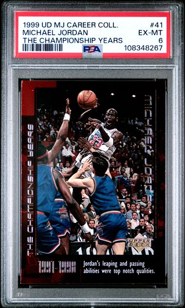 1999 Upper Deck Mj Career Collection Michael Jordan #41 (The Championship Years) Ex-Mt 6 front