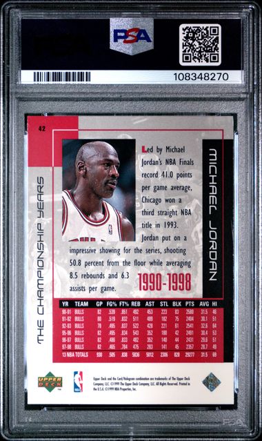 1999 Upper Deck Mj Career Collection Michael Jordan #42 (The Championship Years) Nm 7 back