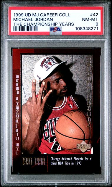 1999 Upper Deck Mj Career Collection Michael Jordan #42 (The Championship Years) Nm-Mt 8 front