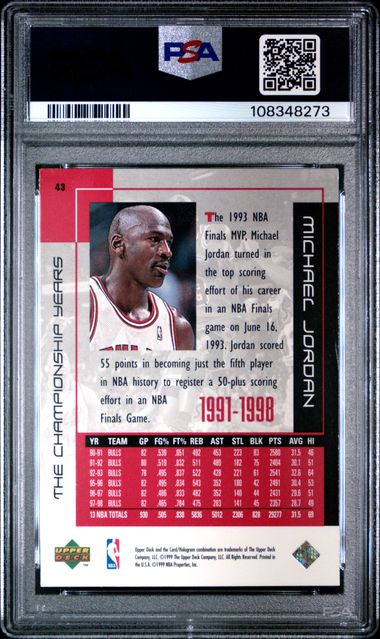 1999 Upper Deck Mj Career Collection Michael Jordan #43 (The Championship Years) Nm 7 back