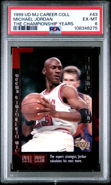 1999 Upper Deck Mj Career Collection Michael Jordan #43 (The Championship Years) Ex-Mt 6 front