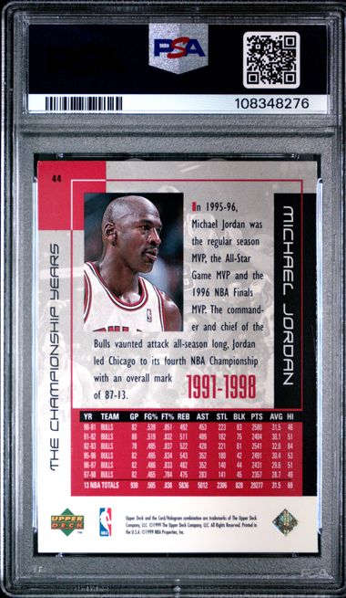 1999 Upper Deck Mj Career Collection Michael Jordan #44 (The Championship Years) Nm 7 back