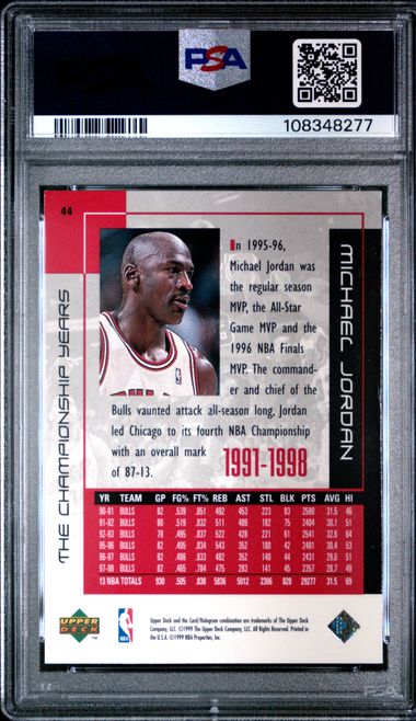 1999 Upper Deck Mj Career Collection Michael Jordan #44 (The Championship Years) Nm-Mt 8 back