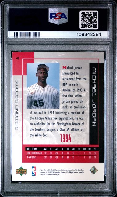 1999 Upper Deck Mj Career Collection Michael Jordan #46 (Diamond Dreams) Mint 9 back