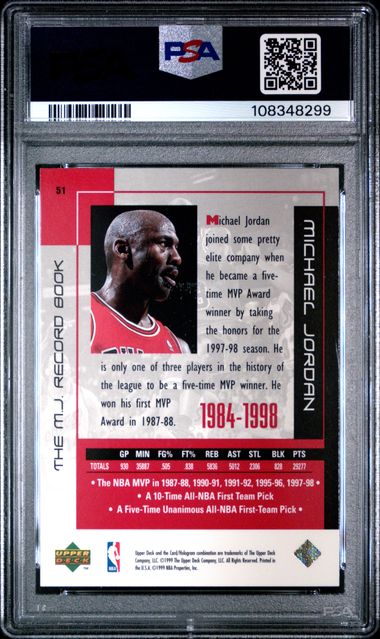 1999 Upper Deck Mj Career Collection Michael Jordan #51 (The M.j. Record Book) Nm-Mt 8 back