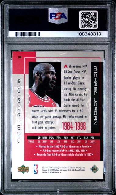 1999 Upper Deck Mj Career Collection Michael Jordan #56 (The M.j. Record Book) Nm 7 back