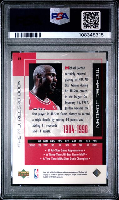 1999 Upper Deck Mj Career Collection Michael Jordan #57 (The M.j. Record Book) Nm-Mt 8 back