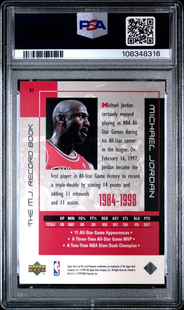 1999 Upper Deck Mj Career Collection Michael Jordan #57 (The M.j. Record Book) Nm 7 back