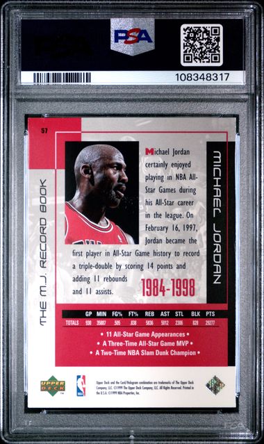 1999 Upper Deck Mj Career Collection Michael Jordan #57 (The M.j. Record Book) Nm 7 back