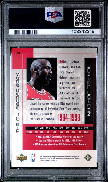 1999 Upper Deck Mj Career Collection Michael Jordan #58 (The M.j. Record Book) Nm 7 back