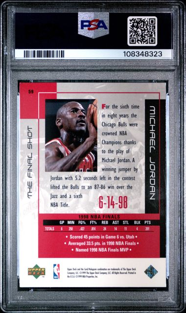 1999 Upper Deck Mj Career Collection Michael Jordan #59 (The Final Shot) Ex-Mt 6 back
