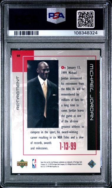 1999 Upper Deck Mj Career Collection Michael Jordan #60 (Retirement) Nm 7 back