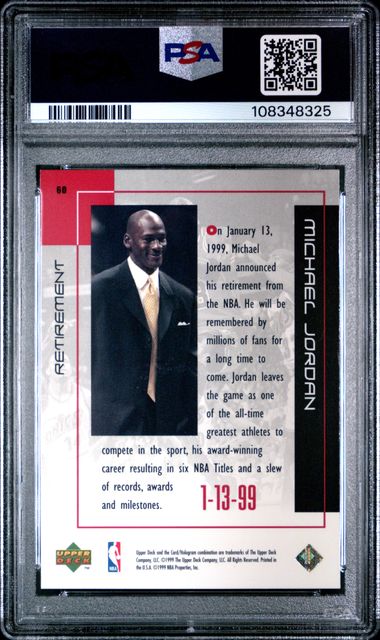 1999 Upper Deck Mj Career Collection Michael Jordan #60 (Retirement) Nm-Mt 8 back