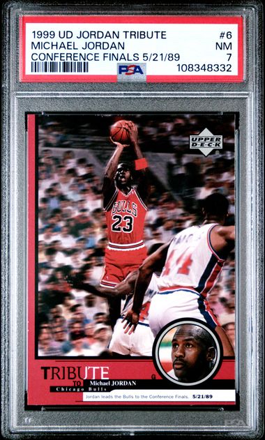 1999 Upper Deck Jordan Tribute Michael Jordan #6 (Conference Finals 5/21/89) Nm 7 front
