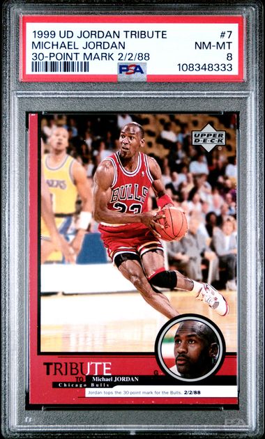 1999 Upper Deck Jordan Tribute Michael Jordan #7 (30-Point Mark 2/2/88) Nm-Mt 8 front