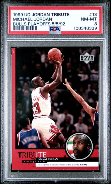 1999 Upper Deck Jordan Tribute Michael Jordan #13 (Bulls Playoffs 5/5/92) Nm-Mt 8 front