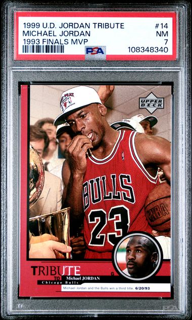 1999 Upper Deck Jordan Tribute Michael Jordan #14 (1993 Finals Mvp) Nm 7 front