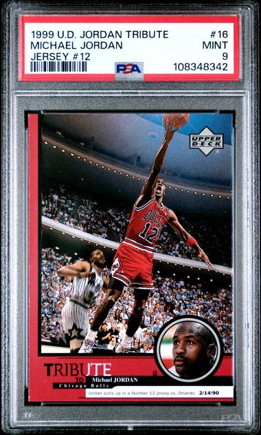 1999 Upper Deck Jordan Tribute Michael Jordan #16 (Jersey #12) Mint 9 front
