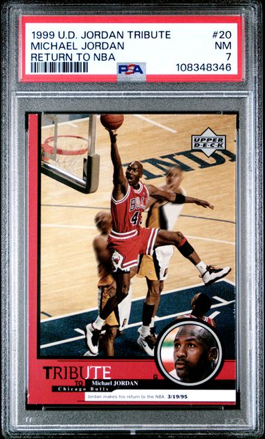 1999 Upper Deck Jordan Tribute Michael Jordan #20 (Return To Nba) Nm 7 front