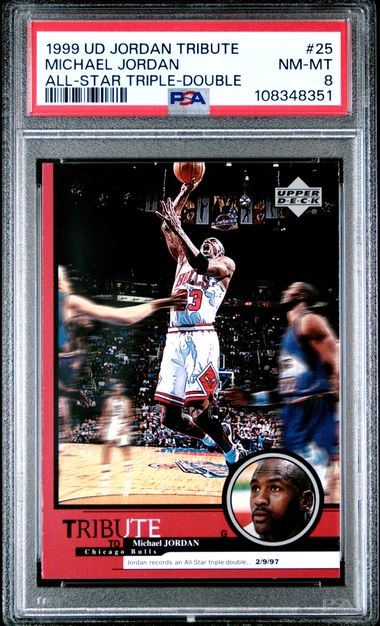 1999 Upper Deck Jordan Tribute Michael Jordan #25 (All-Star Triple-Double) Nm-Mt 8 front