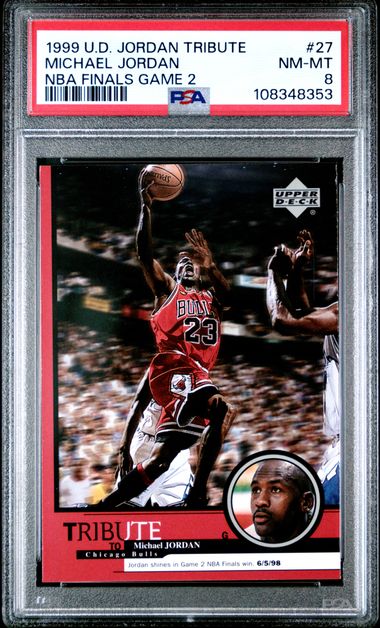 1999 Upper Deck Jordan Tribute Michael Jordan #27 (Nba Finals Game 2) Nm-Mt 8 front